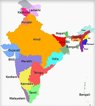 Language map of India